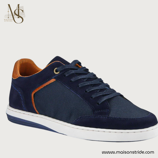 San Diego Leather Trainers - Navy Multi