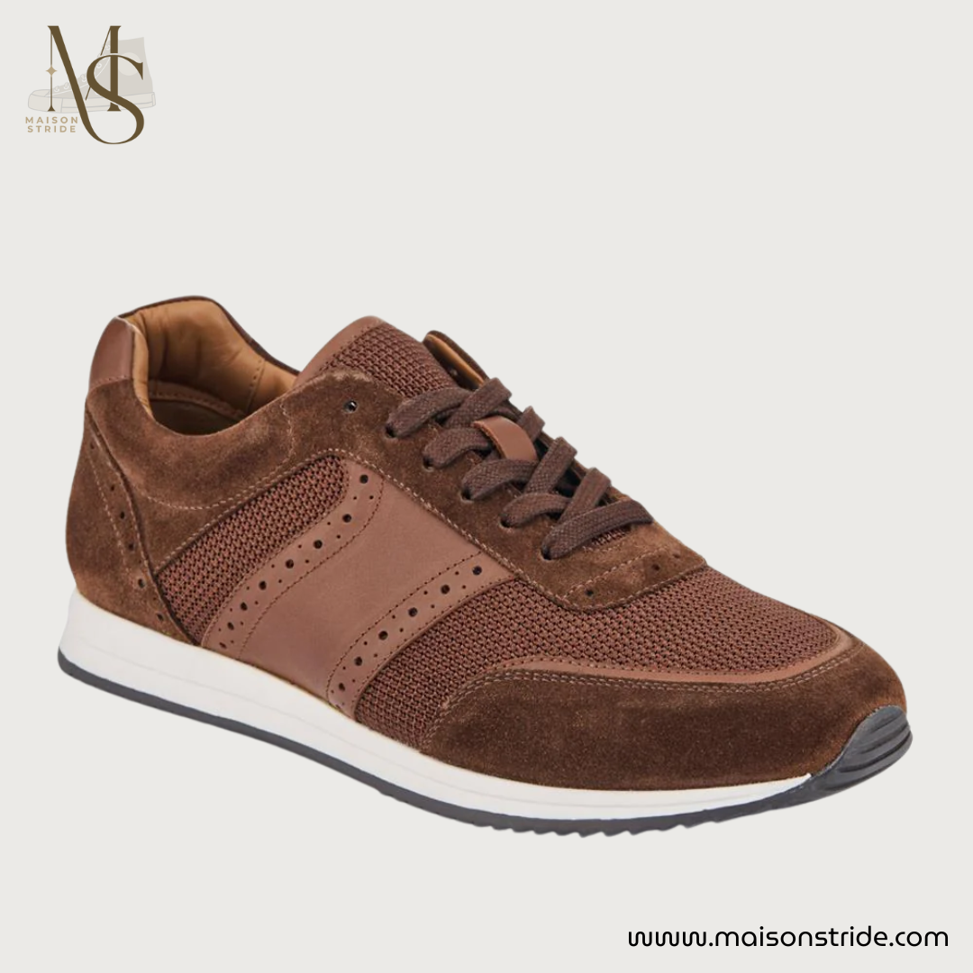 Sergio Lace-Up Leather Trainers - Brown Suede