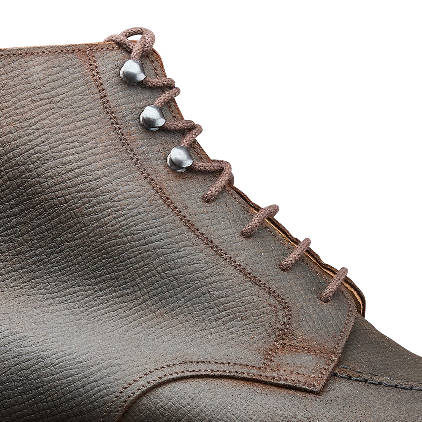 Galway 3 Dark Brown Hatch Grain Rough-Out Suede