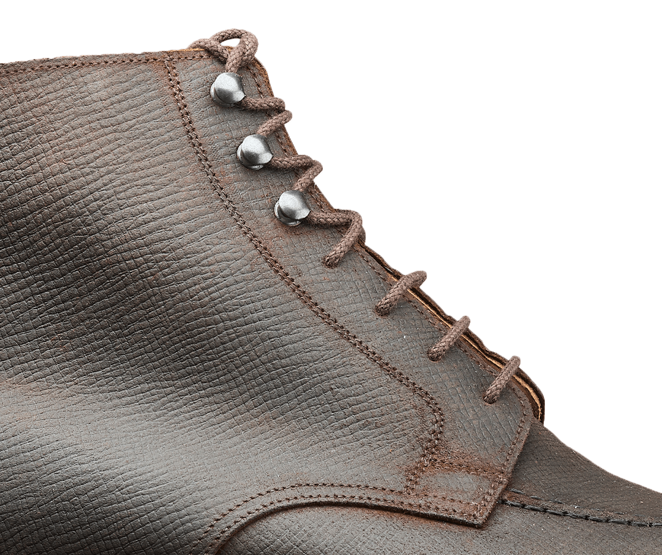 Galway 3 Dark Brown Hatch Grain Rough-Out Suede